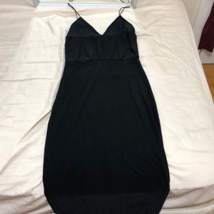 Long, above the ankle, slinky dress